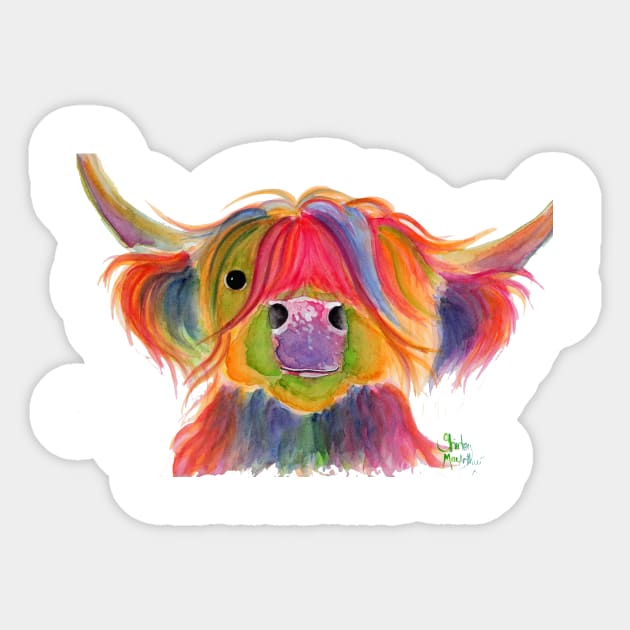 SCoTTiSH HiGHLaND CoW ' PeNeLoPe PLuM ' Sticker by ShirleyMac